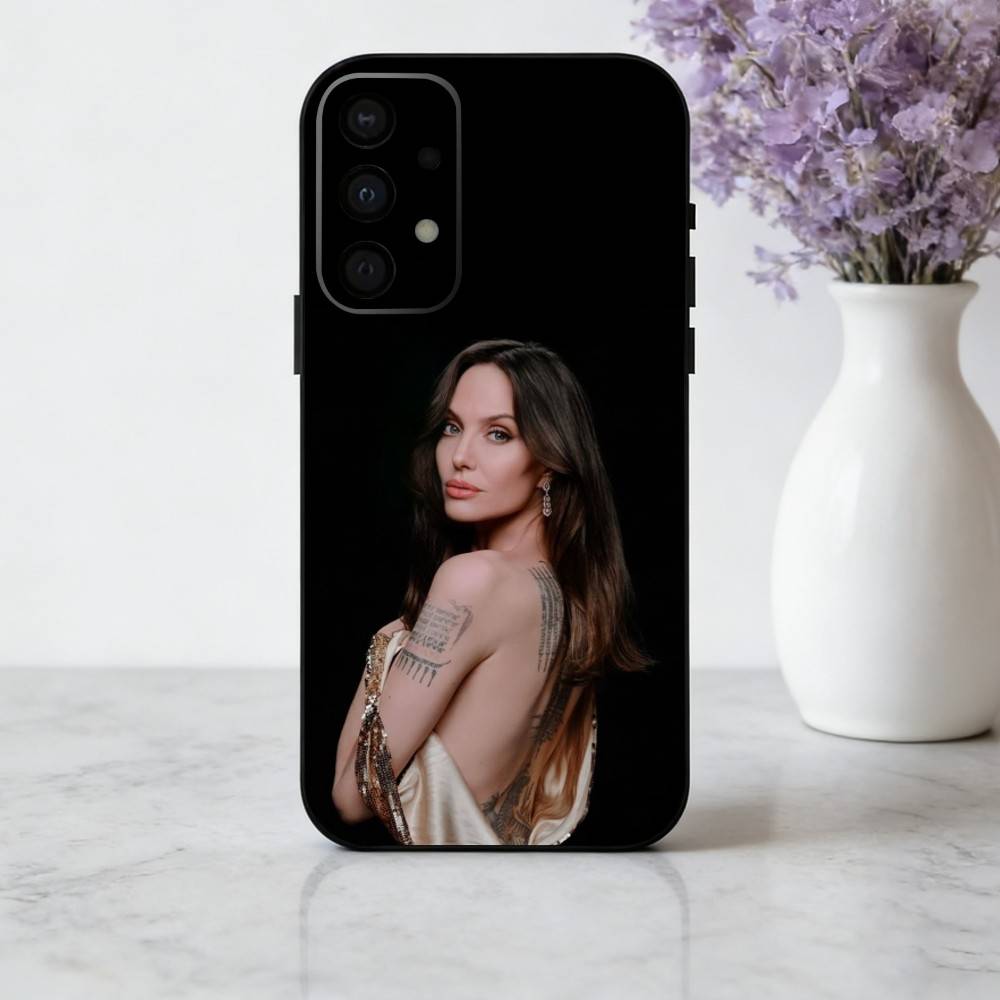 Bold A-Angelina J-Jolie Actress Phone Case For Samsung Galaxy A73,A72,A71,A70,A53,A52,A51,Others Soft Black Cover