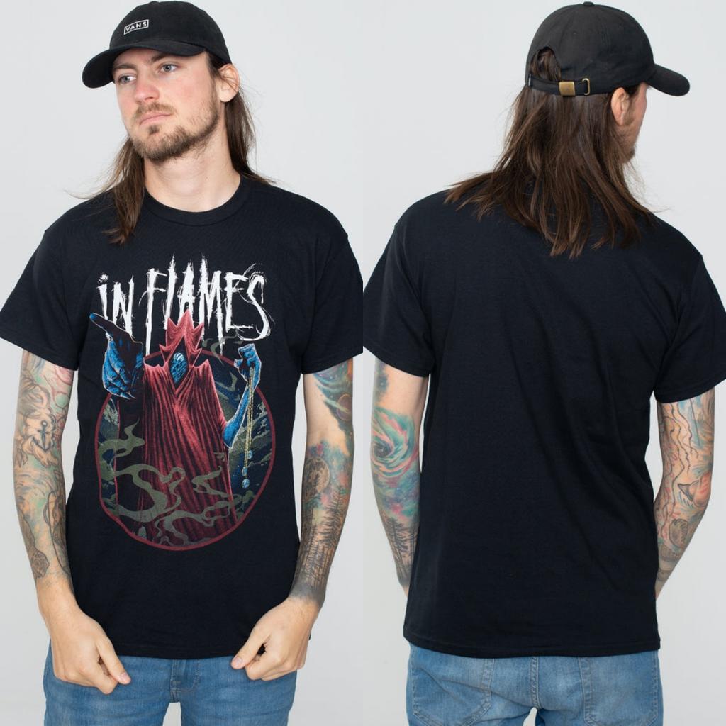In Flames Graphic Cotton Tshirt Unisex Summer Short Sleeve Fashion Brand Tee Luxury Casual Vintage Tees