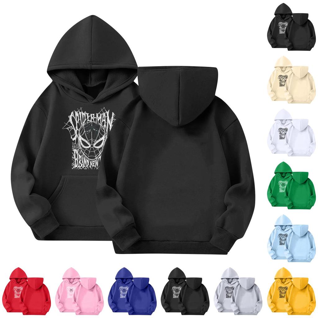Kids Long Sleeve Pullover Sweatshirt, Loose Fit Letter Print Top for Boys and Girls
