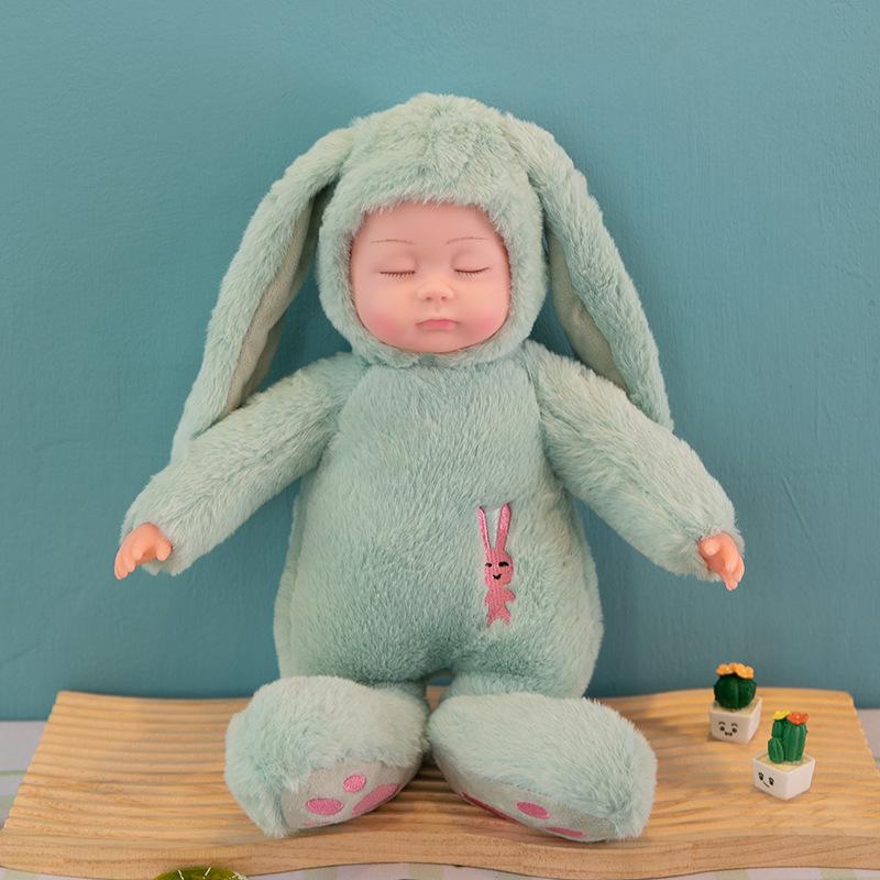 Kids Lifelike Reborn Baby Dolls Soft Body Plush Rabbit Toy Stuffed Newborn Dolls Sleeping Girl Dolls Easter Toy Appease Toys