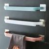1 Pcs Adhesive Towel Rack Bathroom Towel Bar Shelf Wall Mounted Towels Hanger Toilet Suction Cup Holder Bathroom Organizer