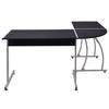 VidaXL Bureau d'angle en forme de L Noir 20132