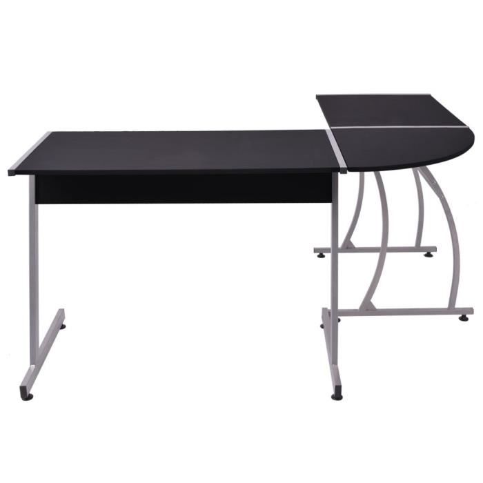 VidaXL Bureau d'angle en forme de L Noir 20132