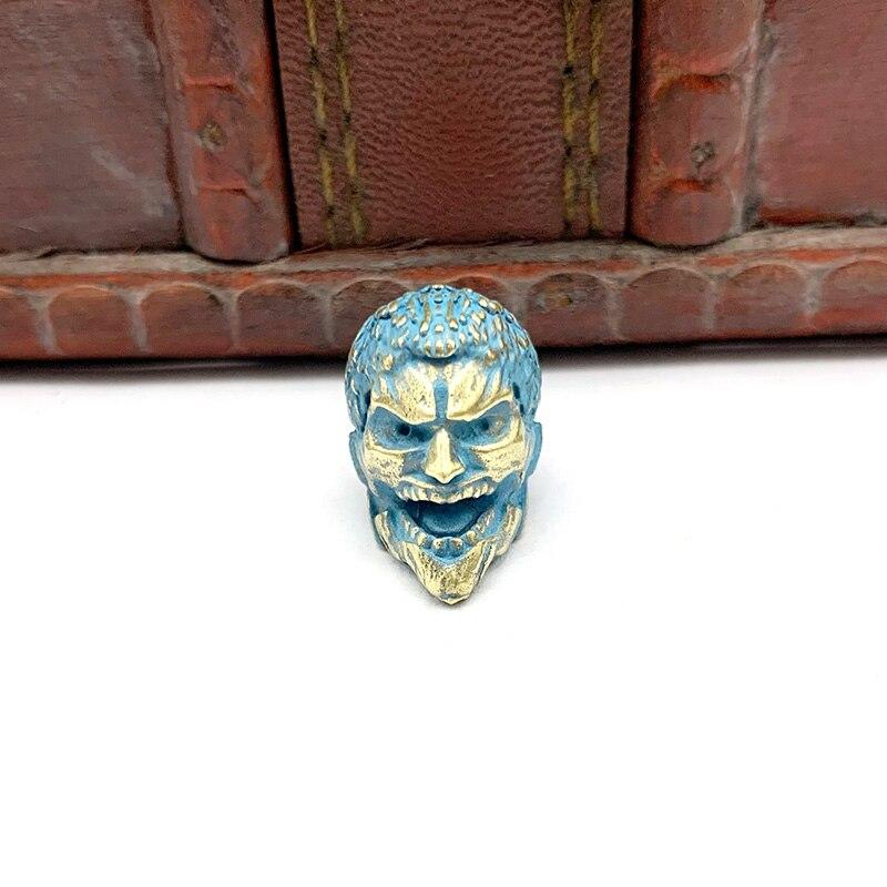 

Гігантські статуетки голови латуні ніж кулон DIY браслет аксесуари EDC відкритий мідний ювелірний парасолька мотузка Lanyard Paracord бісер синій/латунний