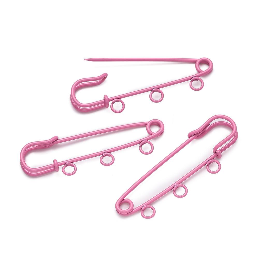 10pcs/lot Colorful Safety Pins Brooch Blank Base Brooch Pins 3/5 Rings Jewelry Pin for DIY Jewelry Making Supplies Accessorie