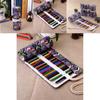 Ethnic Style Colored Geometric Pattern Pencil Canvas Storage Bag For Artists And Students