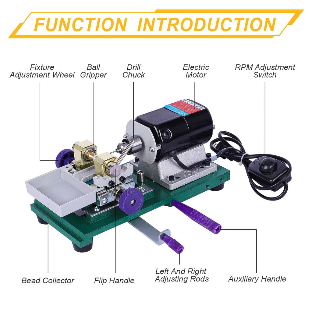 Small Household 300W Infinitely Variable Speed Pearl Buddha Bead Drilling and Punching Machine 15000rpm Drilling and Jewelry Kit