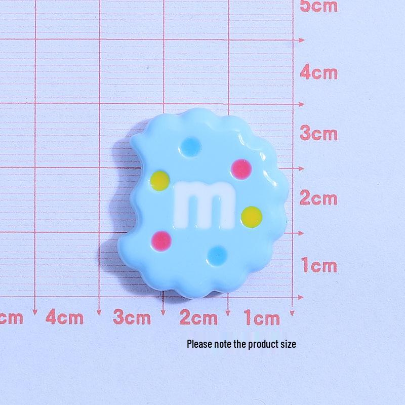 Handmade Colorful M Cookie Toy Ornaments: Creative DIY Kit with Cream Glue & Resin Accessories