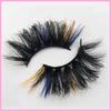 1 Pair Fluffy 25MM Mink Eyelashes Colored Lashes  Bulk Wholesale Pink White Red Blue 5D Mink Lashes Supplies Makeup Tools