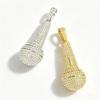 European and American Hip Hop Style Full Diamond Microphone Pendant Alloy Microphone Necklace Trendy Personalized Hip Hop Jewelry