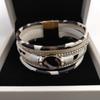 Hot-Selling European & American Leopard Print Magnetic Buckle Leather Bracelet
