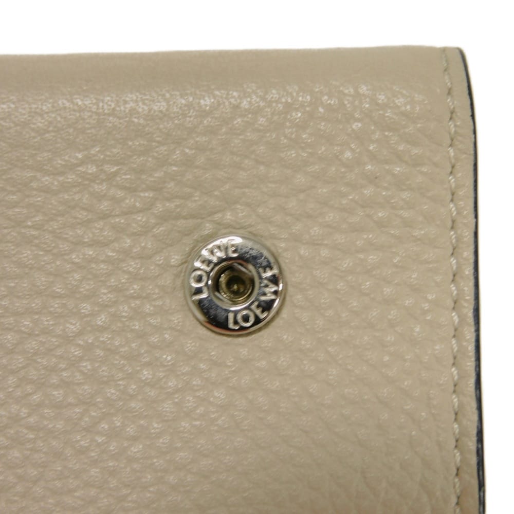 Used 12695 Trifold Wallet C660S26X03 7942 Honey Trio Color Greige Anagram Embossed Light Oat Unisex from Japan AUTHENTIC