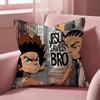 Cartoon A-Boondocks Retro Cushion Cover Multi-Scene Pillow Cover for Home & Car - Reversible, Soft & Durable for Daily Use