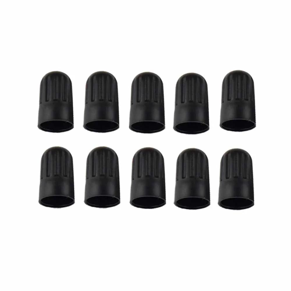 10Pcs Black Plastic Tire Valve Stem Cover Caps for TR20008 TPMS Universal Tire Valve Long Car, Truck, SUV, Bike, Motorcycle 10Pcs