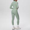Zipper Crop Top Jacket & High-Waist Butt-Lifting Pocketed Pants Sports Set - Perfect for Yoga, Running, & Casual Fitness.