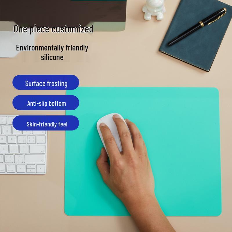 Non-slip Odorless Silicone Mouse Pad - Dirt-resistant Desk Pad with Negative Ions for Gaming and Office Use