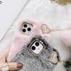Carino Inverno Caldo Peluche Pelliccia Amore Pendente Cassa Del Telefono Per iPhone 15 14 13 12 11 Pro Max /Samsung S23 S22 S21 S20 Fe A14 A24 A34 A54 A13 A23 A33 A53 A12