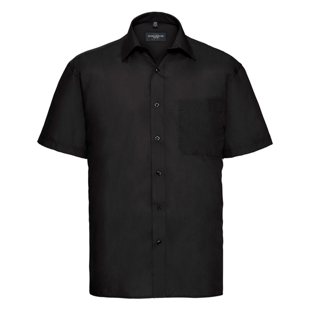 Russell Collection Mens Classic Polycotton Poplin Short-Sleeved Shirt