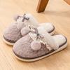 Thick-bottomed Cotton Slippers Women's Autumn and Winter Outdoor Wear Indoor Home Cute Girl Heart Bow Plush Slippers Women's Winter