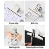 New Stainless Steel Metal Binder Clips Multi-size Round/Flat/Mountain Head Paper Clips Ticket Bill Clamp Students