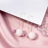 Autumn And Winter New Product Earrings For Women Showing Their Faces, Thin Hairball Earrings, Sweet Girl Cross Metal Earrings For Women
