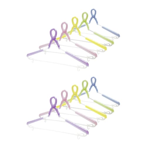KOKUBO Industries Slide Catch Hanger (Set of 2 X 5 Colors) Laundry Hanger/Sliding Arm/Catch Type (Retains Shape/Extendable/Adjustable Shoulder Width)