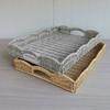 Storage Tray Wicker Basket with Handles Retro Rattan Weave Design