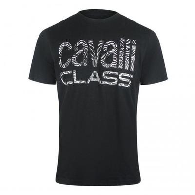 Cavalli Class Men's Zebra Print Logo T-Shirt