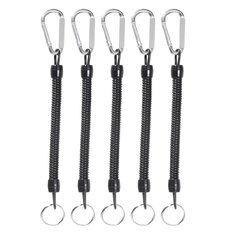 5Pcs Fishing Lanyards with Carabiner Fishing Coiled Lanyards for Plier, Boatings