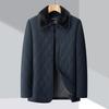 Men's Business Casual Warm Cotton Jacket for Autumn & Winter, Middle-aged & Elderly Lapel Style