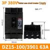 DELIXI Plastic Circuit Breaker DZ15: Three-Phase or Single-Phase 2P/3P Air Switch, 63A/100A