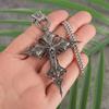 Vintage Gothic Purgatory Cross Skull Pendant Necklace Steampunk Catholic Amulet Jewelry Gift