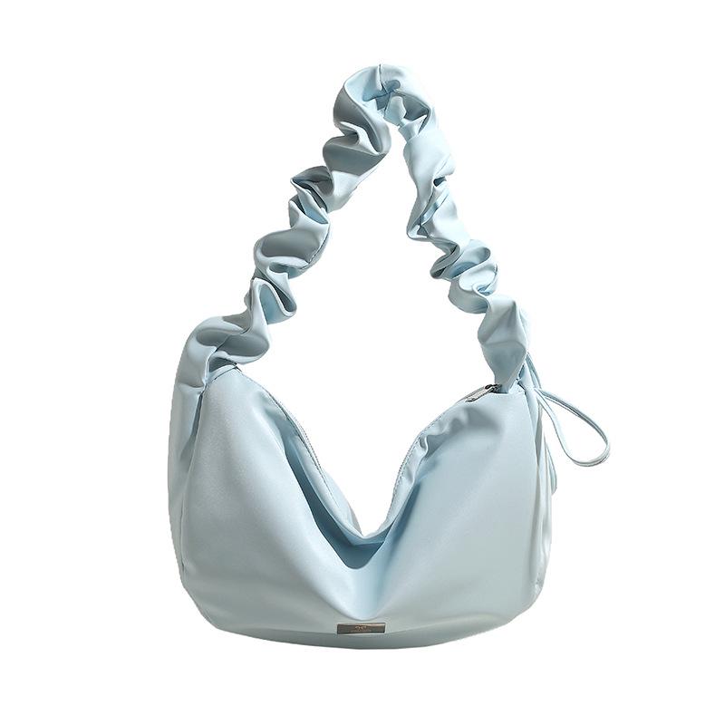 Niche Design Pleated Soft Leather Cloud Bag – Large Capacity, Trendy Single Shoulder Underarm Bag