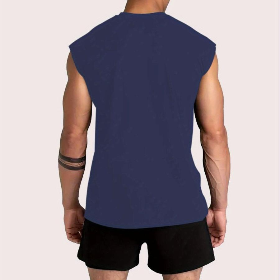 Men's Summer Outdoor Sports Polyester Set Graphic Tank Top and Shorts Moisture Wicking Athletic Outfit