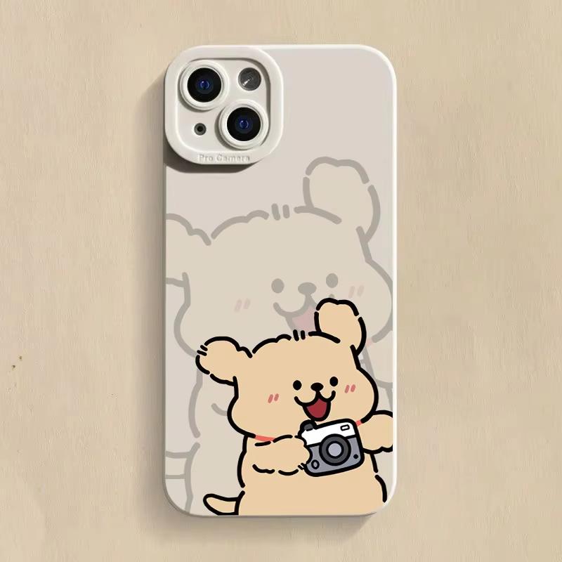 Dog Taking Photos Phone Case For Samsung Galaxy S25 S24 Ultra S23 FE S22 Plus S21 S20 A15 A35 A54 A55 Soft Silicone Bumper Cover