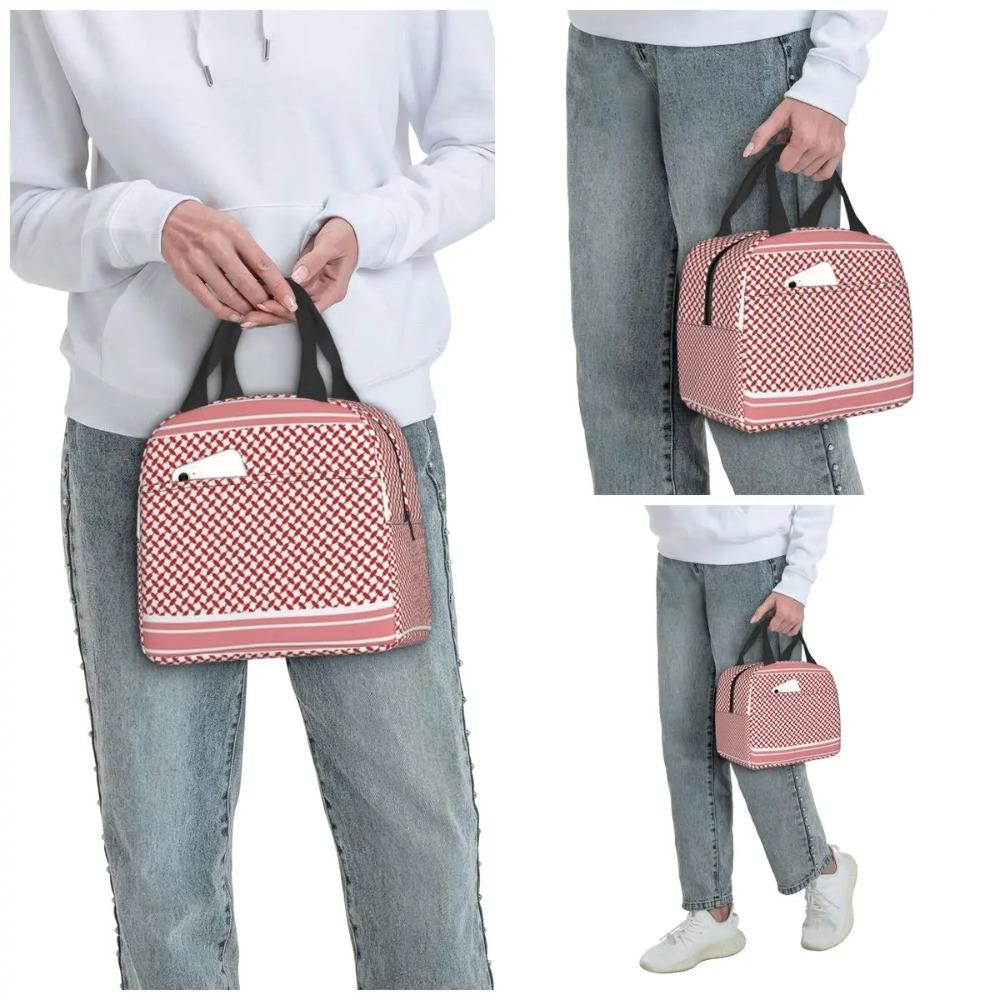 Jordanian Shemagh Design Insulated Lunch Bag for Women Office Cooler Thermal Food Box Tote Portable Lunch Boxes Container