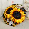 Cosmic Sunflower Bloom Compact Travel Automatic Umbrella with 8-Rib Compact Design All-Season Umbrella for Travel Elegant Women's Umbrella