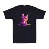 Cute Colourful Cat Shirt Funny Cat Kitten Lovers Novelty Men's Cotton T-Shirt