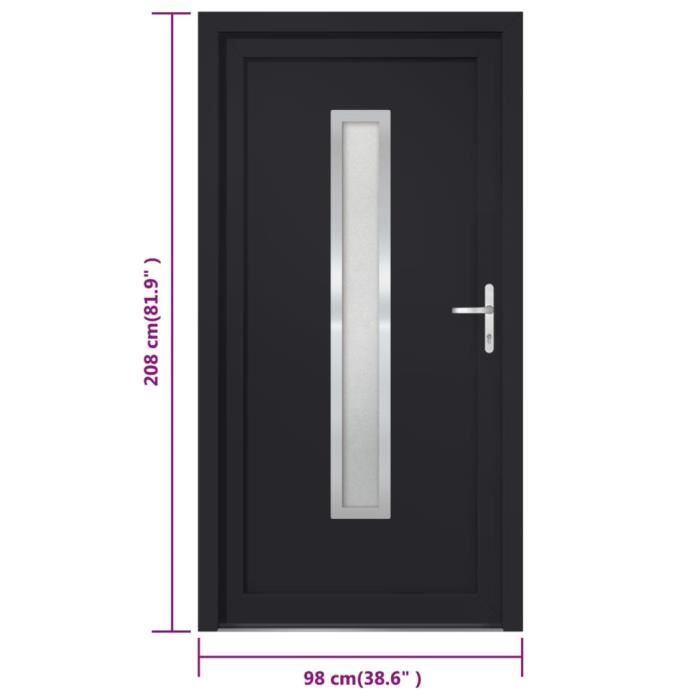 VidaXL Anthracite Front Door 98x208 Cm PVC 3187906