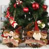 New Christmas Decorations Elderly Figure Snowman Elk Wooden Cloth Wreath Hanging Ornaments Small Craft Cartoon European