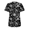 Women's Christmas  Dress Printed Short Sleeve V-Neck Top  Workwear Casual Pocket Top