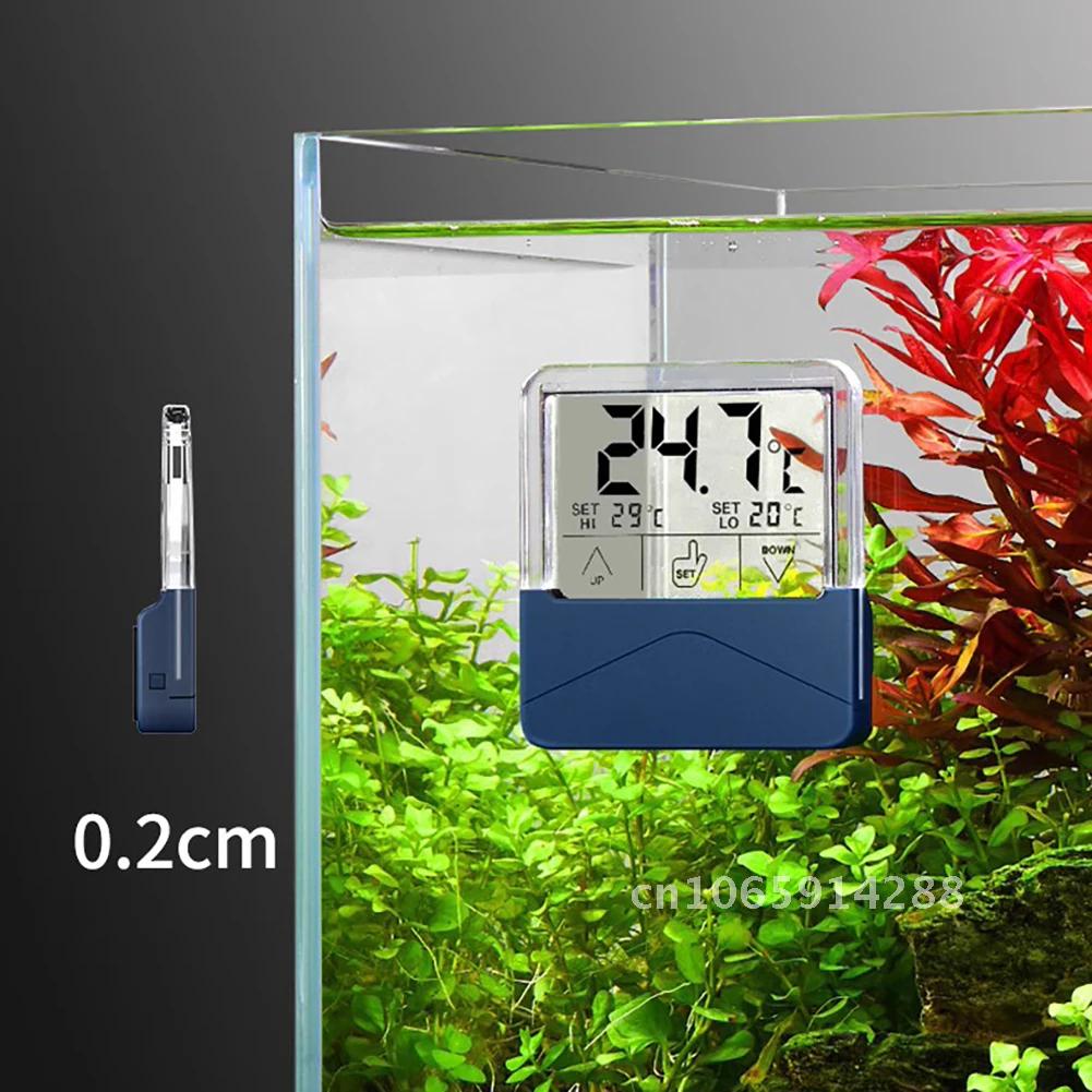 מדחום אקווריום נמוך עם מסך מגע LED שקוף HD גדול שעות גבוהות 24 ומציין התראה מדחום דגים טמפרטורה