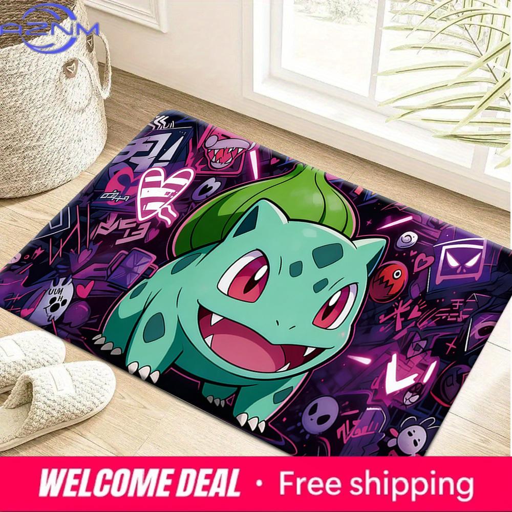 Pokemon Bulbasaur Graffiti Print Non-Slip Doormat for Home Decor 40x60cm