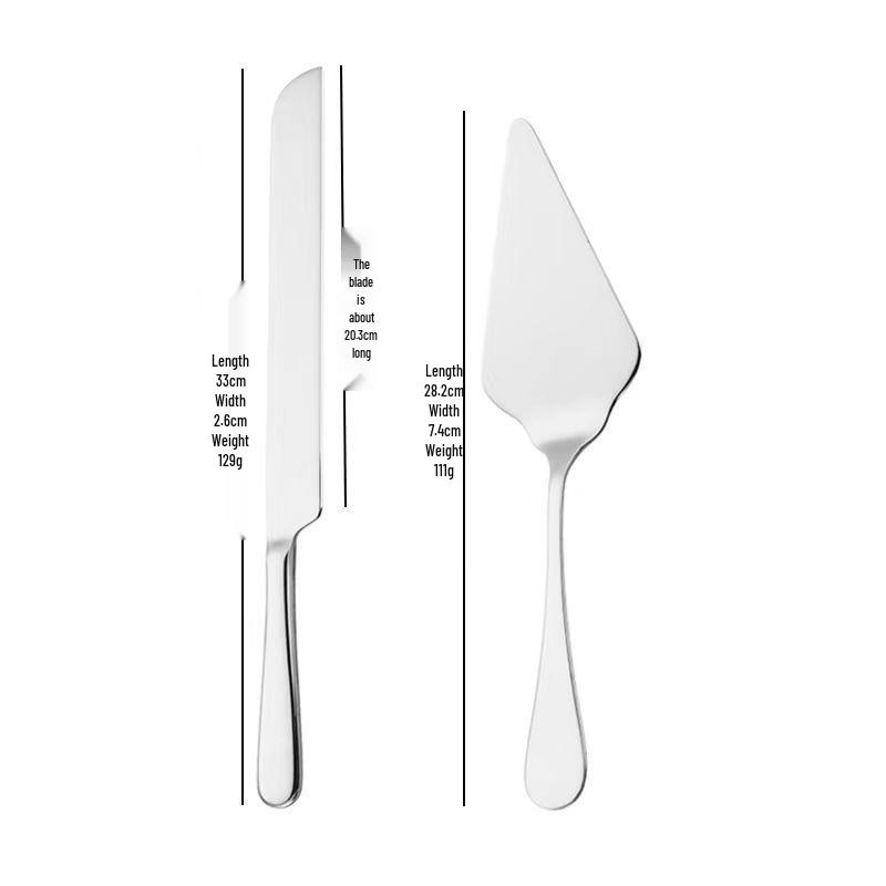 Lotus Pattern Stainless Steel Cake Knife & Spatula Set - 2-Piece for Birthday Cakes & Pizza in Gift Box