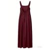 Women's Color Casual Camisole Regular Pleated Dress Long Skirt