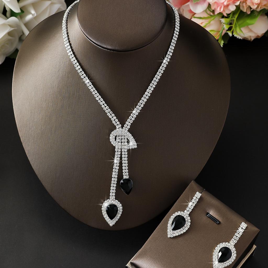 Bridal Lady Set Jewelry Necklace Earrings Wedding Dress Elegant Bracelet