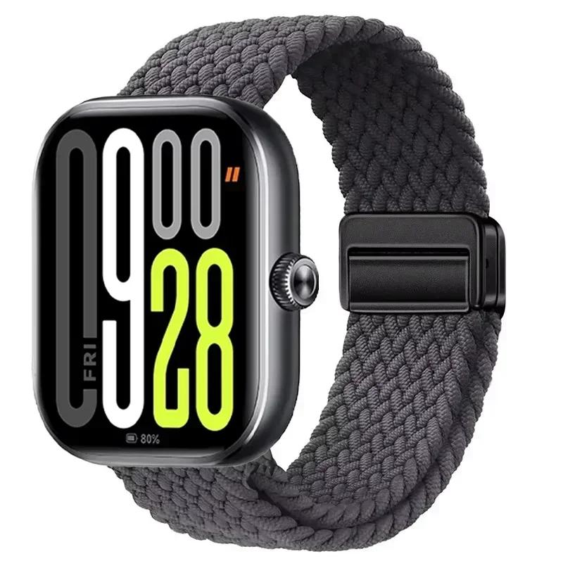 Magnetic Loop for Xiaomi Redmi Watch 4 5 Strap Adjustable Braided Sport Nylon Replacement bracelet for Miband 8 pro/9 pro band