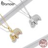 925 Sterling Silver Gold Guardian Crystal Delicate Baby Elephant Necklace For Women Child Choker Fine Jewelry Collar