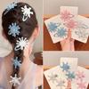 Snowflake Hair Clip Christmas Barrette Sweet Christmas Flat Clip Hairpin Christmas Elegant Hair Clip for Bunches
