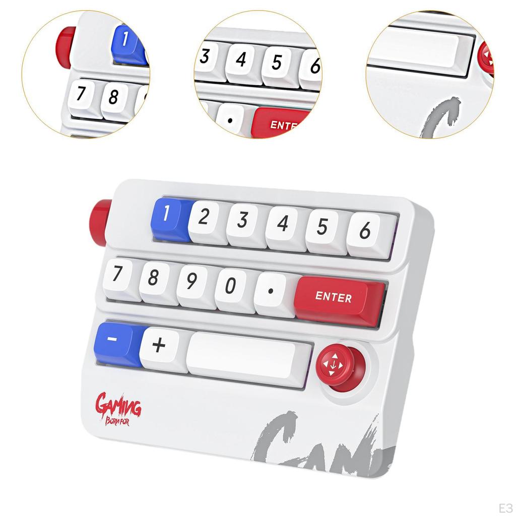 Numeric Gaming Keypad Mechanical Keyboard Colorful Backlight 19 Keys Swappable Lightweight for